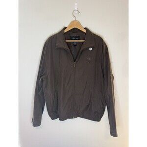 IZOD Men's Brown Lightweight Full Zip Jacket, Size L, Collared, Casual, VTG